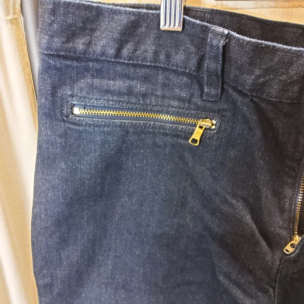 Lauren‎ Ralph Lauren Jeans, Double Zipper Front Pockets, Dark Blue, Size 14